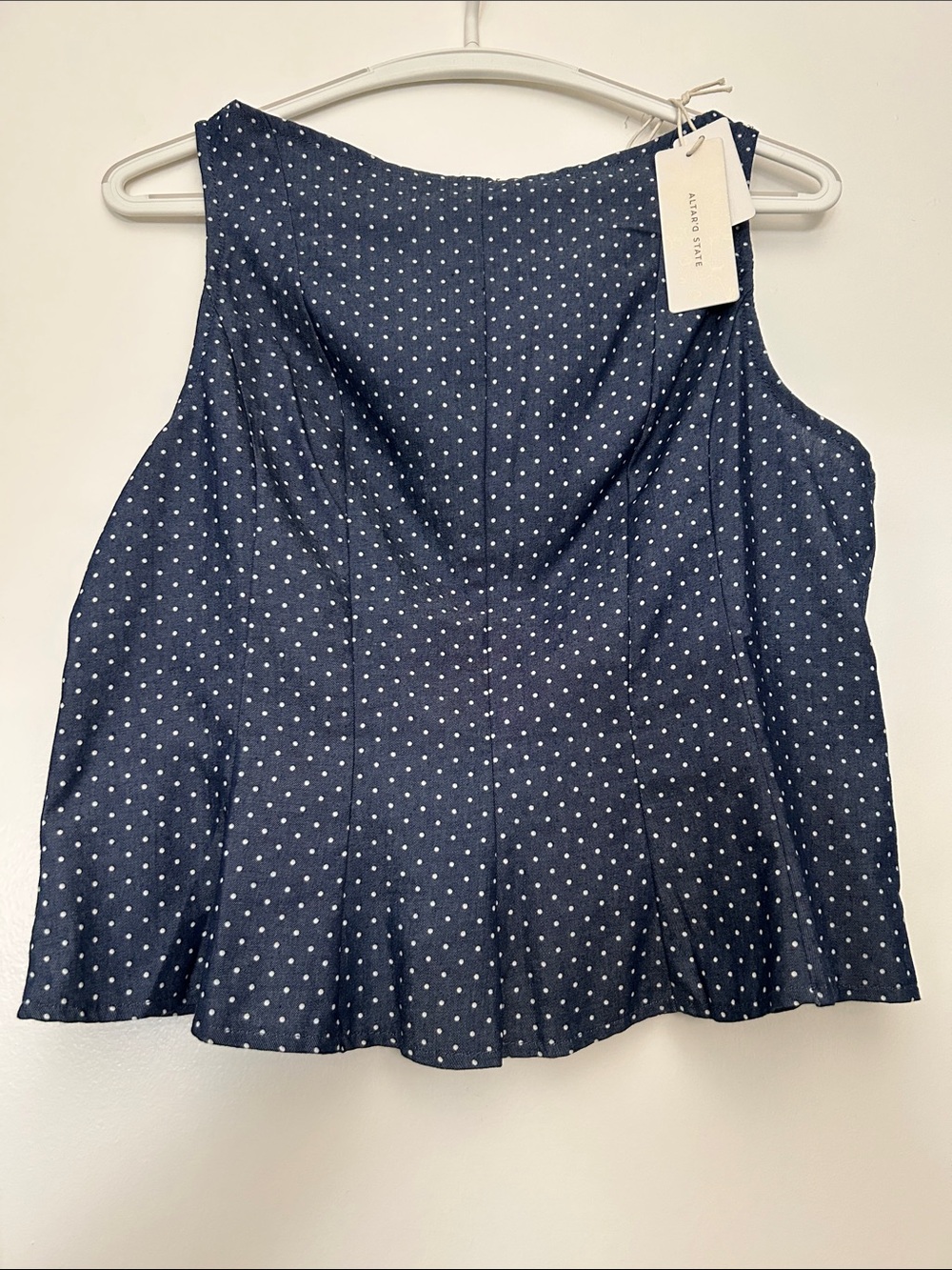 Altar'd State Navy Blue Polka Dot Sleeveless Camisole